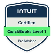 QuickBooks Online Certification Level 1 badge